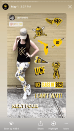 Phone screenshot of a student attending UCF in 2023