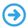 Blue arrow in a blue circle