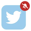 Twitter icon with notification icon in red silenced
