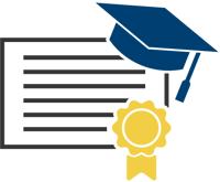 Diploma, graduation cap and gold medal