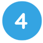 Number four on a blue circle