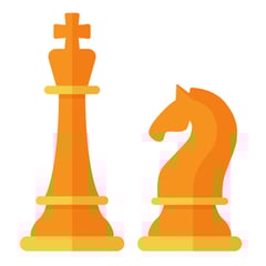 Chess pieces indicate strategy