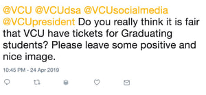 Sample VCU crisis tweet