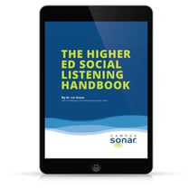 The Higher Ed Social Listening Handbook tablet image