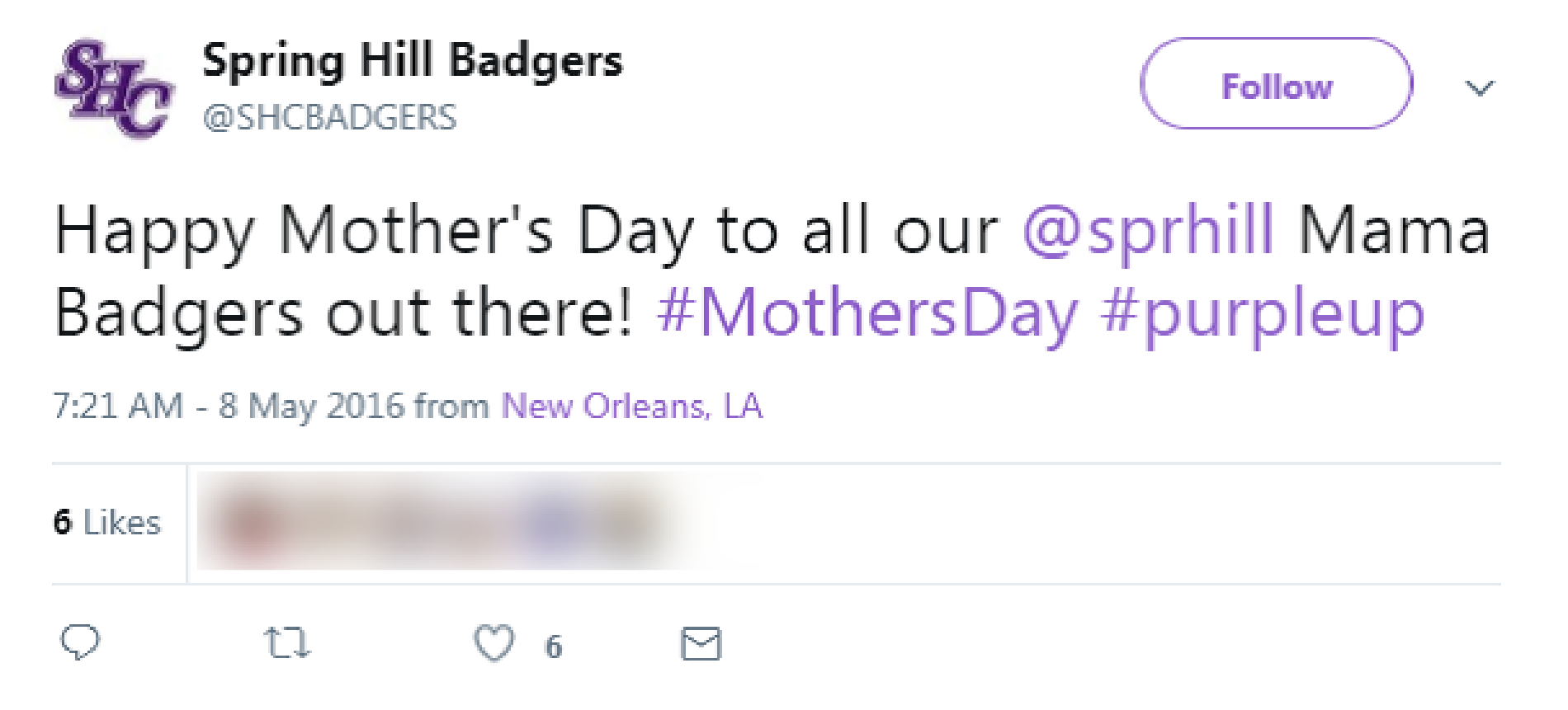 Tweet for SHC family for Mother's Day